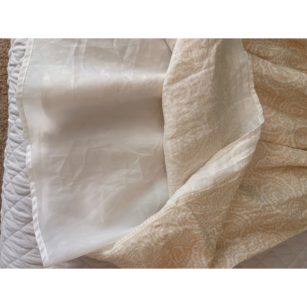 Liz Claiborne Skirt Womens 14 Tan Paisley Linen Blend Good Pleated A-Line Knee - Picture 6 of 10